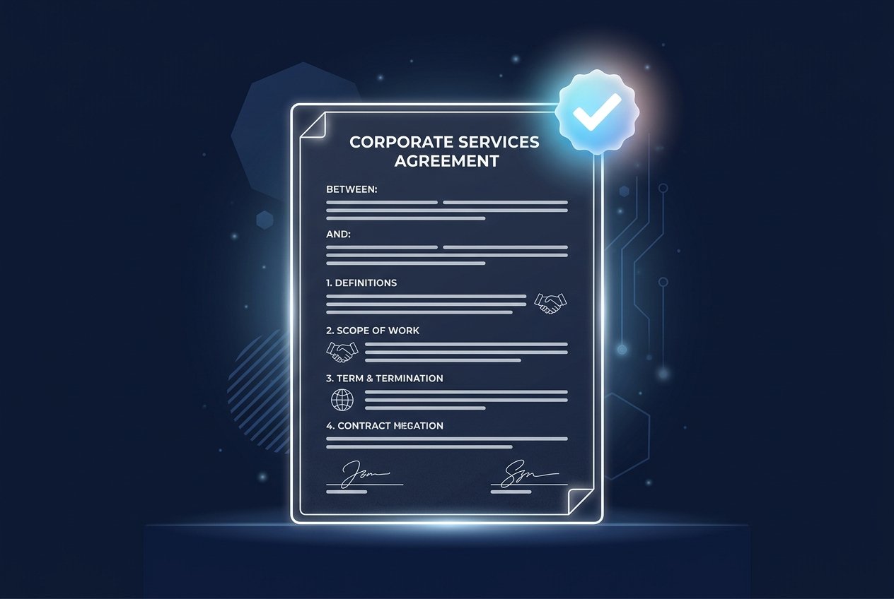 Documento digital de contrato sendo analisado por lupa representativa